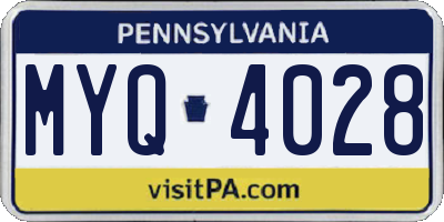 PA license plate MYQ4028