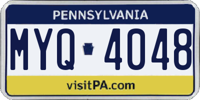 PA license plate MYQ4048