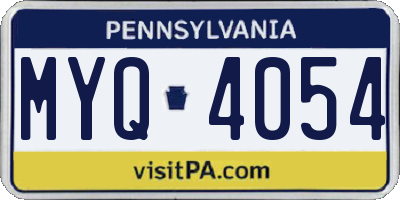 PA license plate MYQ4054