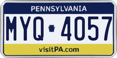 PA license plate MYQ4057
