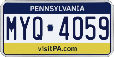 PA license plate MYQ4059