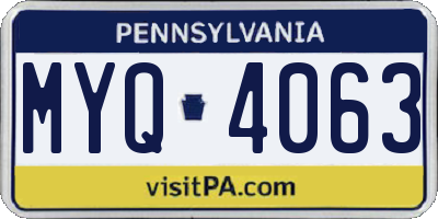 PA license plate MYQ4063