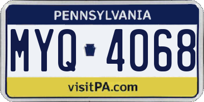 PA license plate MYQ4068