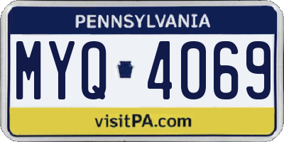 PA license plate MYQ4069