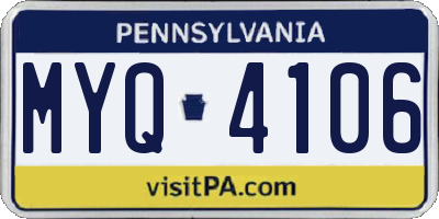 PA license plate MYQ4106