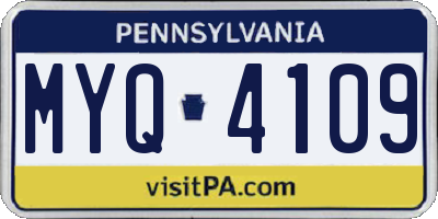 PA license plate MYQ4109