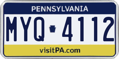 PA license plate MYQ4112