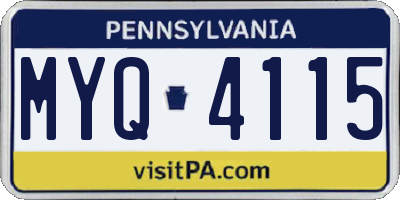 PA license plate MYQ4115