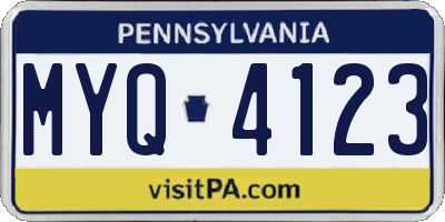 PA license plate MYQ4123