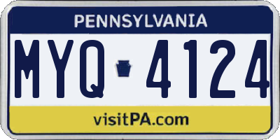 PA license plate MYQ4124