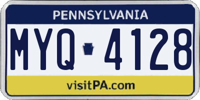 PA license plate MYQ4128