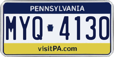 PA license plate MYQ4130