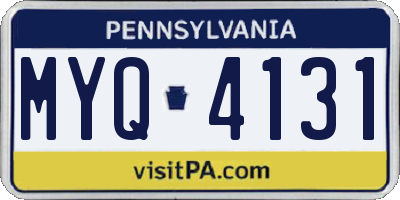 PA license plate MYQ4131