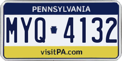 PA license plate MYQ4132