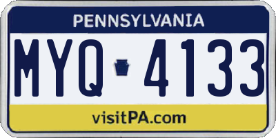 PA license plate MYQ4133