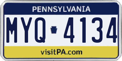 PA license plate MYQ4134