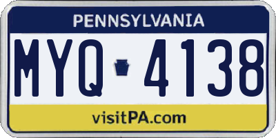PA license plate MYQ4138
