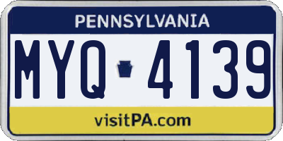 PA license plate MYQ4139