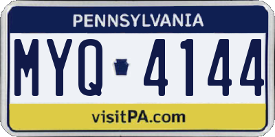 PA license plate MYQ4144