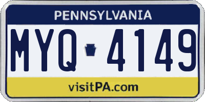 PA license plate MYQ4149