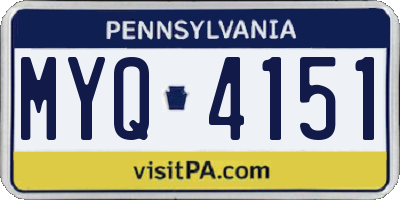 PA license plate MYQ4151