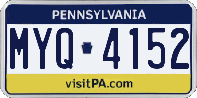 PA license plate MYQ4152