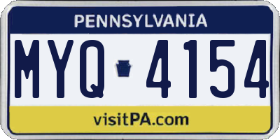 PA license plate MYQ4154