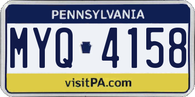 PA license plate MYQ4158