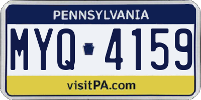 PA license plate MYQ4159
