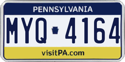 PA license plate MYQ4164