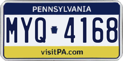 PA license plate MYQ4168