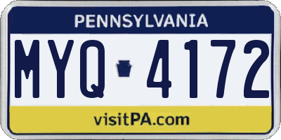 PA license plate MYQ4172