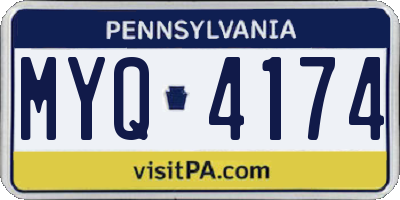 PA license plate MYQ4174