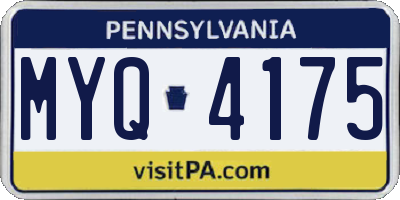 PA license plate MYQ4175