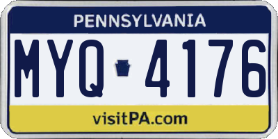 PA license plate MYQ4176