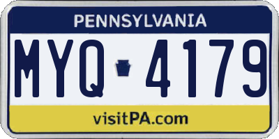 PA license plate MYQ4179