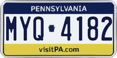 PA license plate MYQ4182