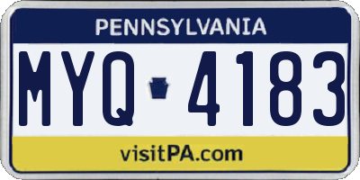PA license plate MYQ4183