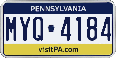 PA license plate MYQ4184
