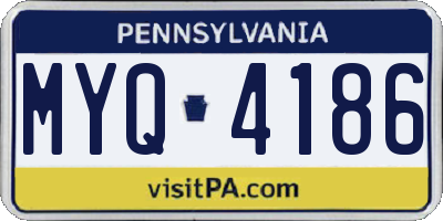 PA license plate MYQ4186