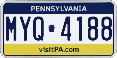 PA license plate MYQ4188