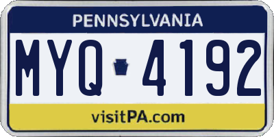PA license plate MYQ4192