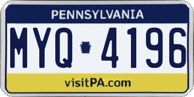 PA license plate MYQ4196