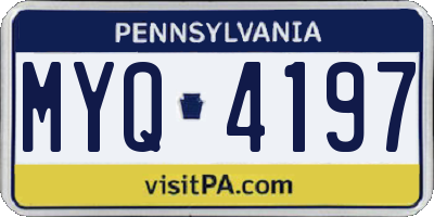 PA license plate MYQ4197