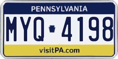 PA license plate MYQ4198