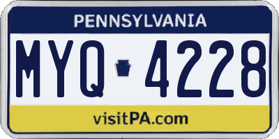 PA license plate MYQ4228