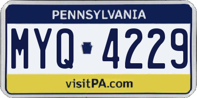 PA license plate MYQ4229