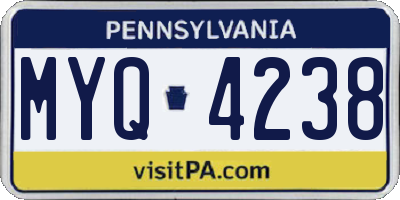 PA license plate MYQ4238