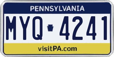 PA license plate MYQ4241