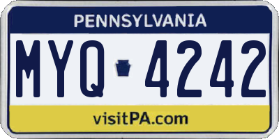 PA license plate MYQ4242